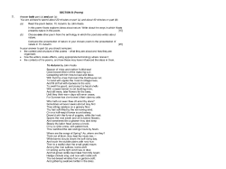 Poetry Clusters Exam Questions