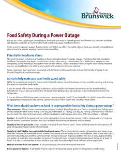 Food Safety &ndash; Power Outages