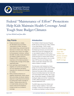 Federal &ldquo;Maintenance of Effort&rdquo; Protections Help Kids Maintain