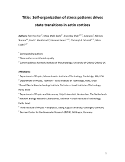 Title: Self-organization of stress patterns drives state transitions in