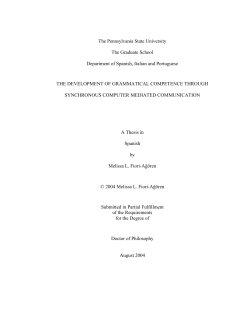 THE DEVELOPMENT OF GRAMMATICAL COMPETENCE