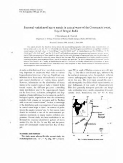 Seasonal variation of heavy metals in coastal water of the