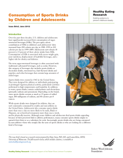 Consumption of Sports Drinks by Children and Adolescents