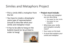 Similes and Metaphors Project - Aspen Ridge Preparatory School