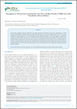 ISSN:2167-8685 Investigation of Natural Convection Boundary Layer