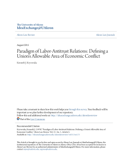 Paradigm of Labor-Antitrust Relations: Defining a Union`s Allowable