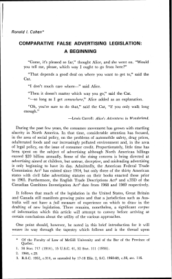 comparative false advertising legislation: a beginning