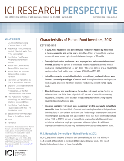 Characteristics of Mutual Fund Investors, 2012