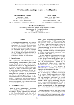 Creating and designing a corpus of rural Spanish