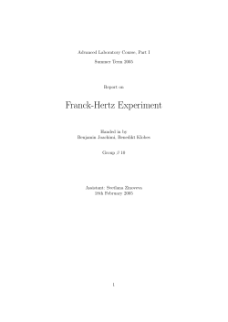 Franck-Hertz Experiment