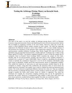 Testing the Arbitrage Pricing Theory on Karachi Stock Exchange