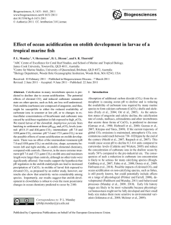 Effect of ocean acidification on otolith