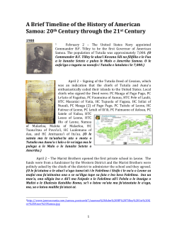 A Brief Timeline of the History of American Samoa
