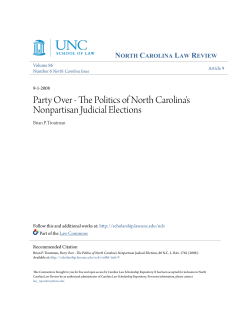 Party Over - The Politics of North Carolina`s Nonpartisan Judicial