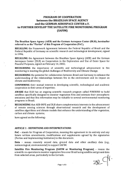 PROGRAM OF COOPERATION between the BRAZILIAN