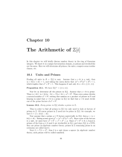 The Arithmetic of Z[i]