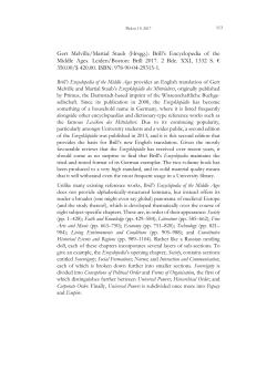 Gert Melville/Martial Staub (Hrsgg.): Brill`s Encyclopedia of