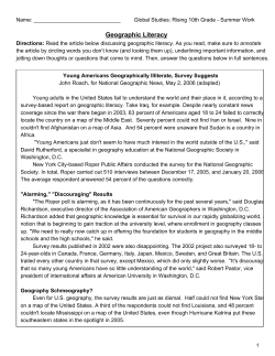 Geographic Literacy - Brooklyn Prospect Charter School