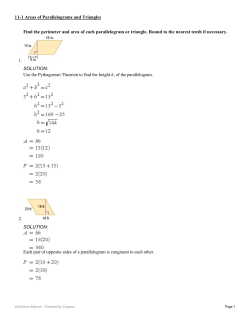 Find the perimeter and area of each parallelogram or triangle