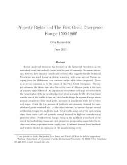 Property Rights and The First Great Divergence: Europe 1500