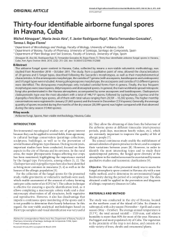 Thirty-four identifiable airborne fungal spores in Havana, Cuba