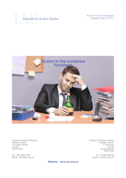 Alcohol in the workplace Factsheet