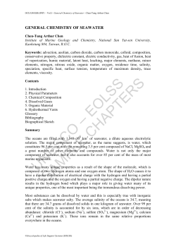 General Chemistry of Seawater
