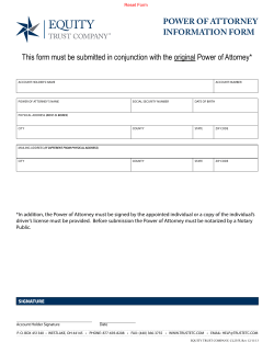 Power of Attorney Information Form - eVANTAGE