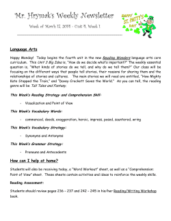 Mr. Hrymak`s Weekly Newsletter