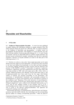 Glycosides and Disaccharides