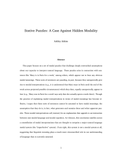 Stative Puzzles: A Case Against Hidden Modality