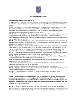 Softball Uniform Guidelines