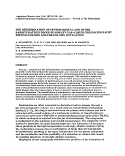 the determination of pentobarbital and other barbiturates in blood