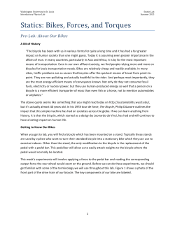 Statics: Bikes, Forces, and Torques