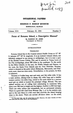 Ferns of Rotuma Island, a Descriptive Manual1 sand spit on which is