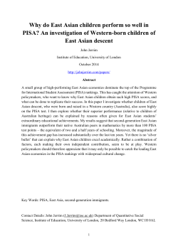 Why do East Asian children perform so well in PISA?