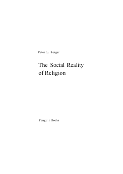 The Social Reality of Religion