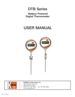 DTB - Battery Powered Digital Thermometer Operating Instructions