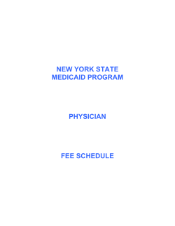 new york state medicaid program physician fee schedule