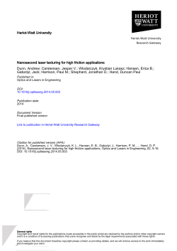 Heriot-Watt University Nanosecond laser texturing for high friction