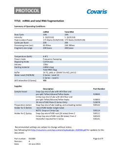 TITLE: mRNA and total RNA fragmentation