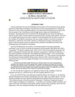 The Washingtonian Movement (Maxwell)