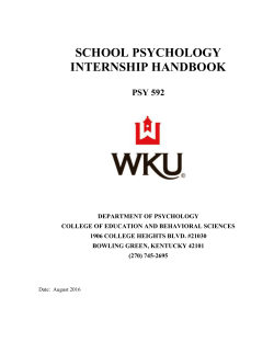 school psychology internship handbook