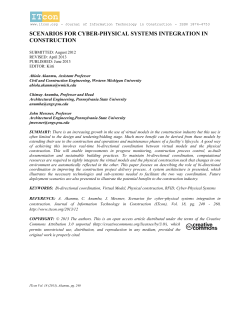 SCENARIOS FOR CYBER-PHYSICAL SYSTEMS INTEGRATION IN