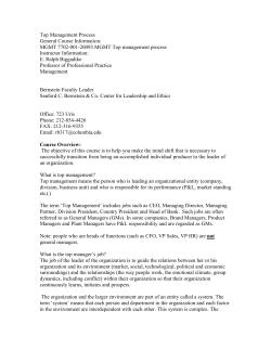 Top Management Process - Columbia Business School