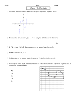 Chapter 2 Revision Packet 1) Determine whether the slope at the