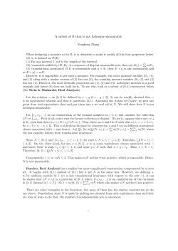 A subset of R that is not Lebesgue-measurable