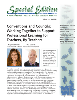 Conventions and Councils: Working Together to Support