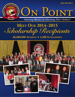 On Point - Volume 2, 2014 - Marine Corps Scholarship Foundation
