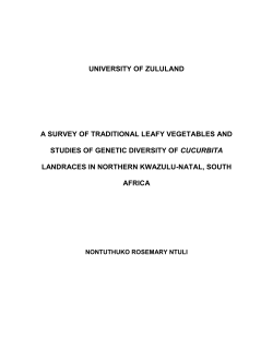 A SURVEY OF TRADITIONAL LEAFY VEGETABLES AND STUDIES